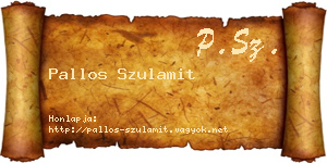 Pallos Szulamit névjegykártya
